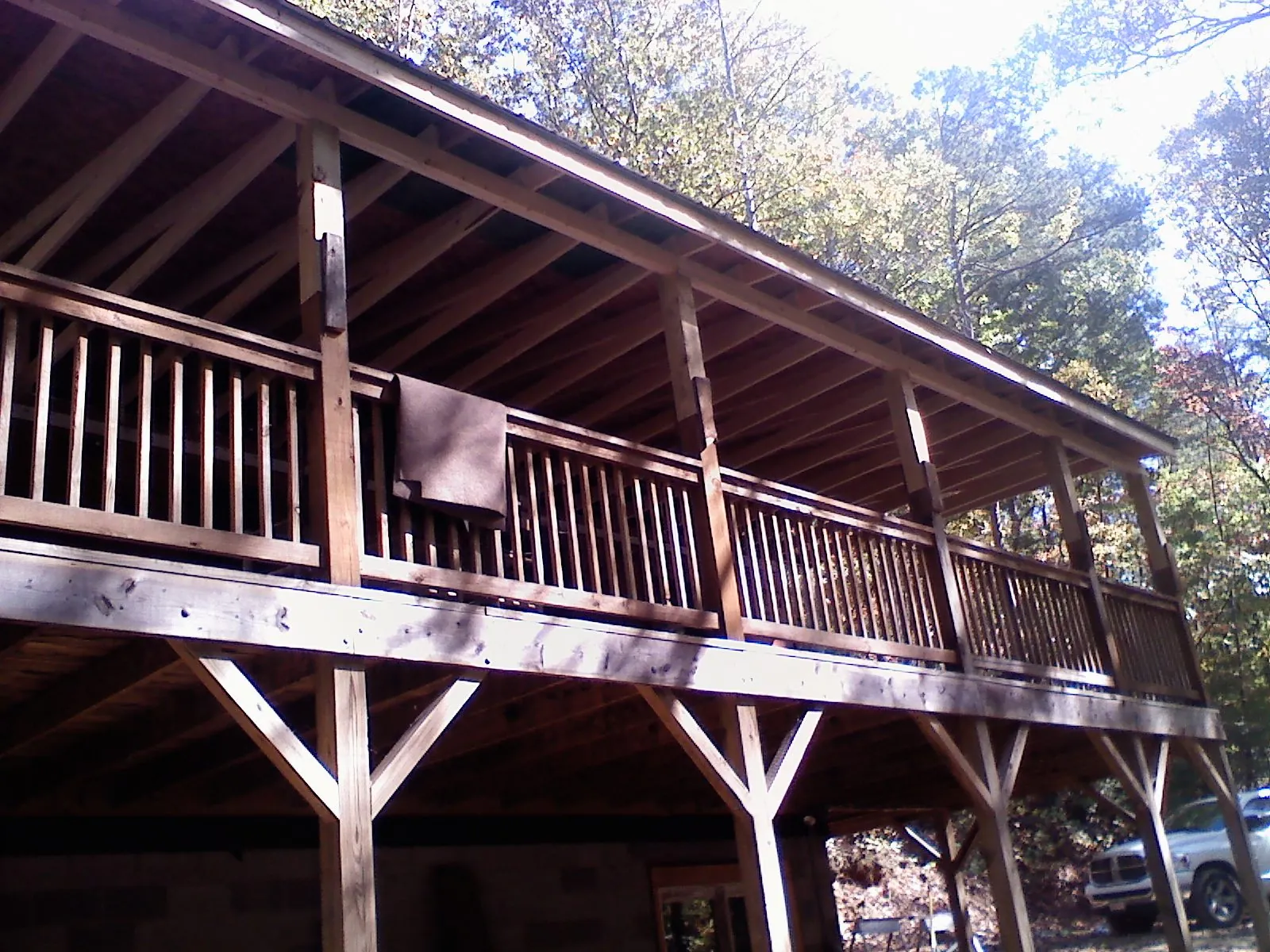 Timber framing under a new elevated porch and deck — Roof Leak Repair in Totowa by Roofing Brothers